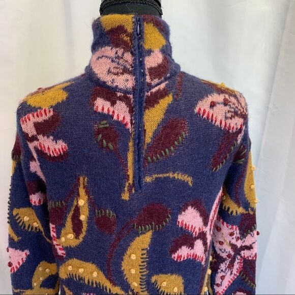 Zara Navy and Pink Floral Maxi Dress - Picture 6 of 12